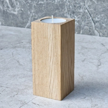 Oak tealight candle holder 50x50x120 mm