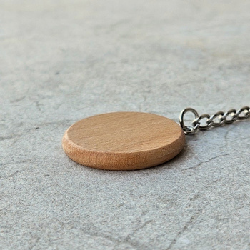 Beech round keychain ∅35 mm