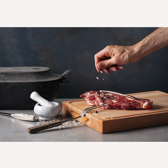Thick Beech  cutting board with groove 395x295x40 mm