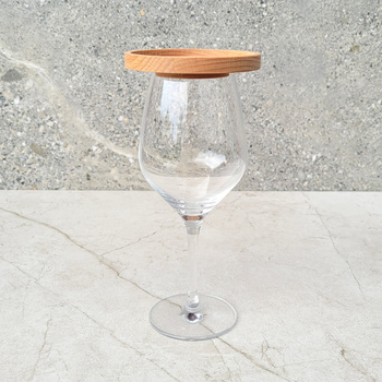 Wine glass cover with plate for snacks 90x15 mm