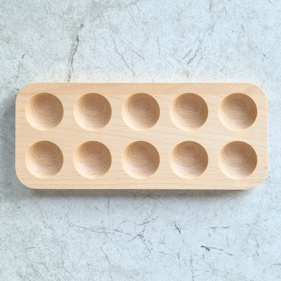 Beech tray for 10 eggs 235x100x20mm
