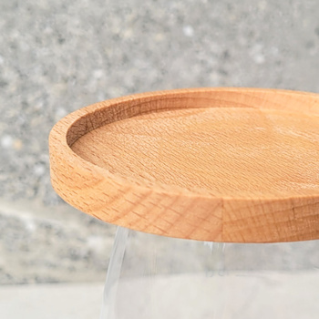 Bukowa nakładka na kieliszki z miejscem na przekąski 90x15 mm