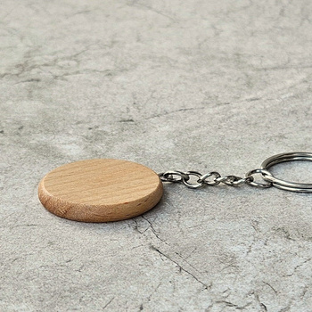 Beech round keychain ∅35 mm
