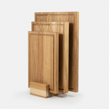 Set of 3 pcs oak cutting board inge with base