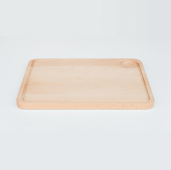 Deska do krojenia z rowkiem i dołkiem bukowa 395x295x20 mm