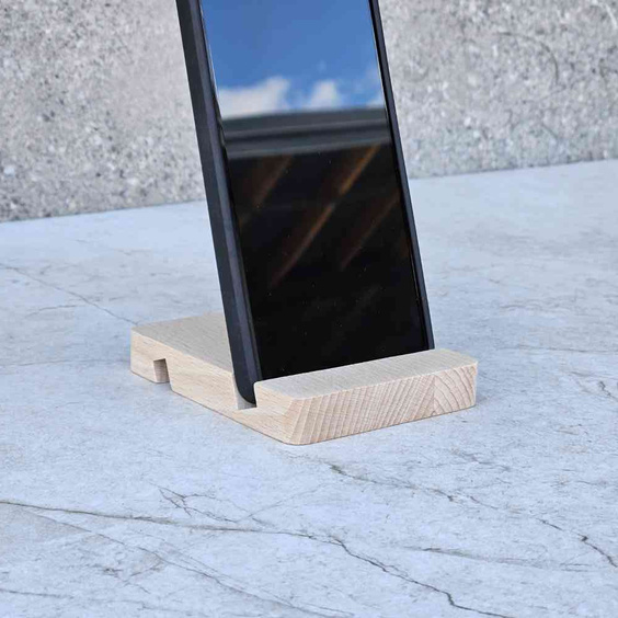 Bukowy stojak na telefon 100x80x15 mm