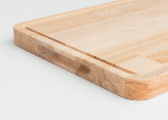 Gruba deska do krojenia z rowkiem bukowa 400x300x30 mm