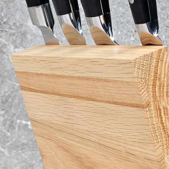 Dębowy blok magnetyczny stojący (4 noże)