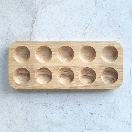 Oak tray for 10 eggs 235x100x20mm