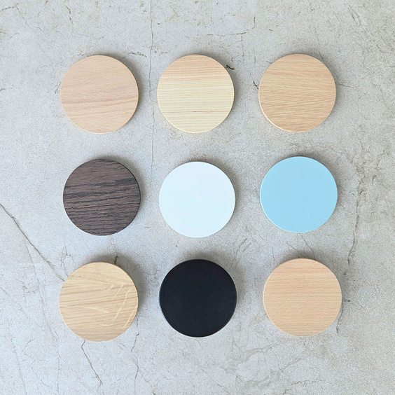 Set of samples of candle lids