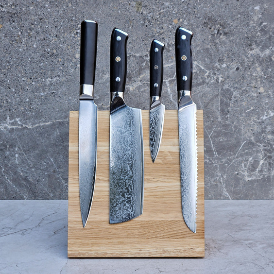 Dębowy blok magnetyczny stojący (4 noże)