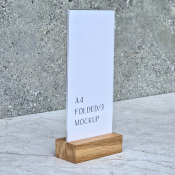 Wooden menu stand 105x50x30 mm