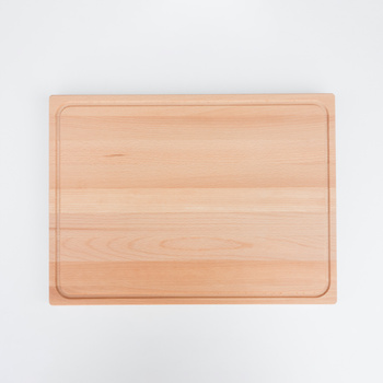 Thick beech cutting board with groove 520x380x40 mm