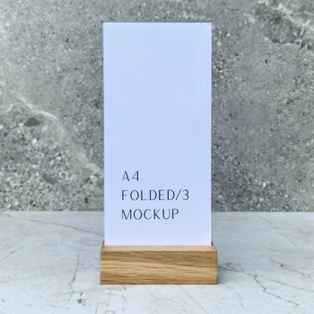 Wooden menu stand 105x50x30 mm