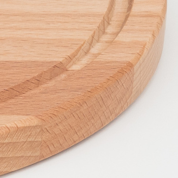 Beech round cutting board with groove ∅220x15 mm