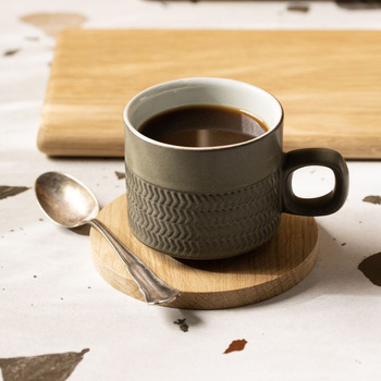 Set of 4 Oak wood coaster ∅100 mm