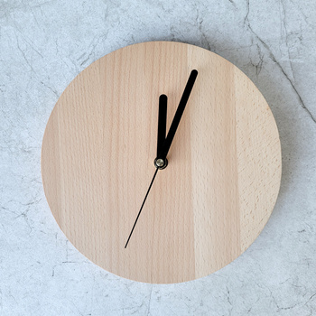 Duży zegar bukowy wiszący ø240x30mm
