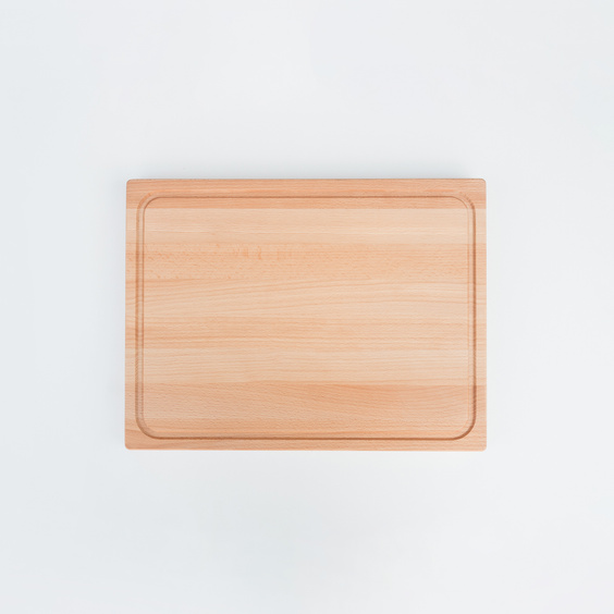 Thick Beech  cutting board with groove 395x295x40 mm