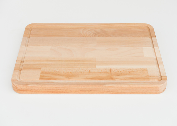 Gruba deska do krojenia z rowkiem bukowa 400x300x30 mm