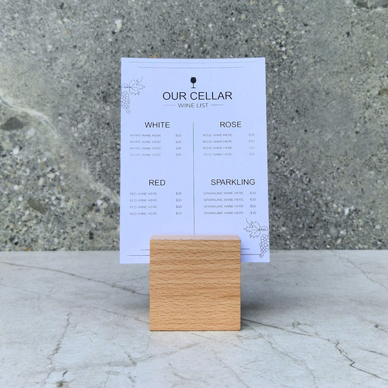 Wooden postcard stand 60x60x60 mm