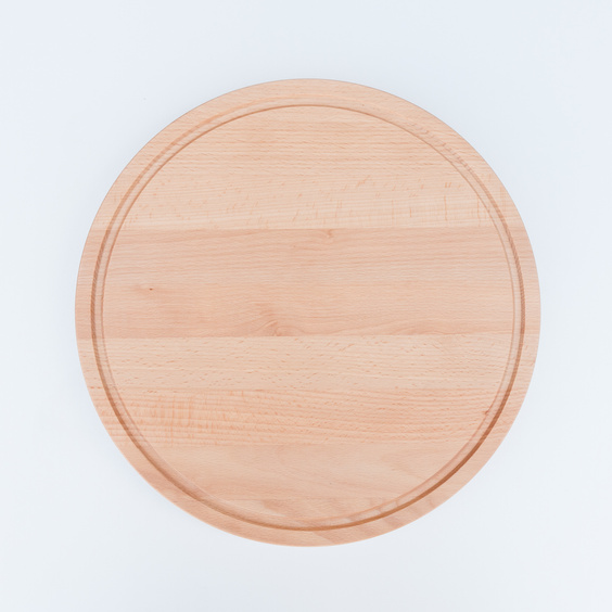 Thick beech round cutting board with groove ∅350x40 mm