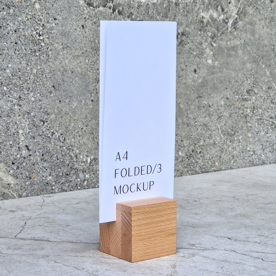 Wooden postcard stand 60x60x60 mm