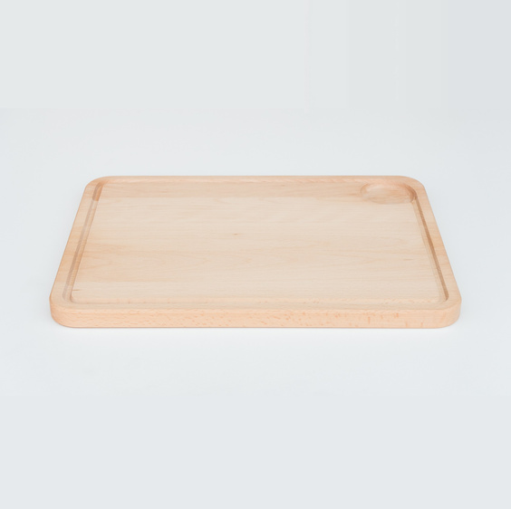Deska do krojenia z rowkiem i dołkiem bukowa 395x295x20 mm