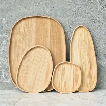 Oak deco tray STONE 160x150x15 mm