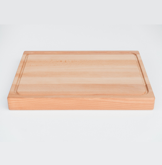 Thick Beech  cutting board with groove 395x295x40 mm