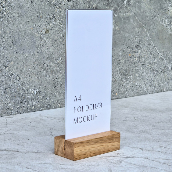 Wooden menu stand 105x50x30 mm