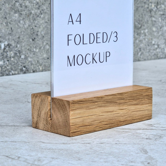 Wooden menu stand 105x50x30 mm