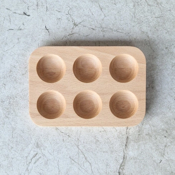 Taca bukowa z miejscem na jajka 145x100x20mm