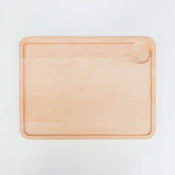 Deska do krojenia z rowkiem i dołkiem bukowa 395x295x20 mm