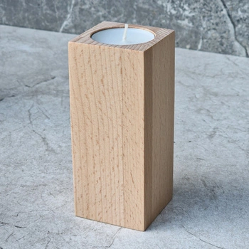 Bukowy świecznik 50x50x120 mm
